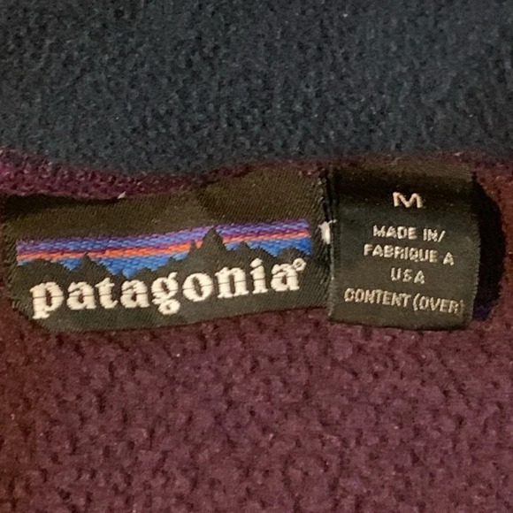 Patagonia Vintage 1/4 zip Fleece pullover jacket plum egg plant size Medium - Picture 3 of 12